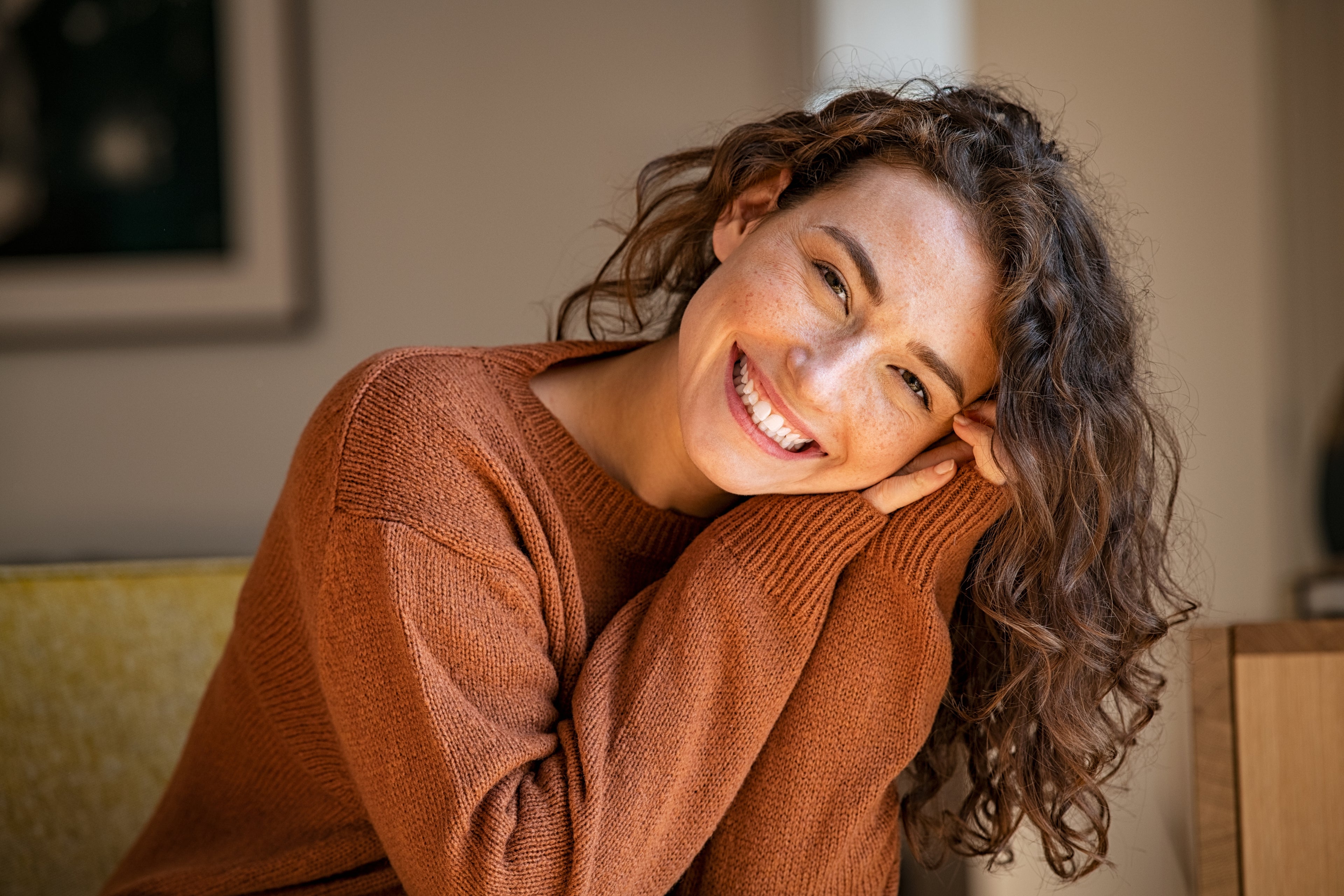 Smiling woman happy that vaginismus is being treated