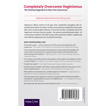 Vaginismus book and treatment guide back cover